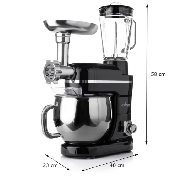 Lehmann Mastic, Planetarische Küchenmaschine, Fleischwolf, Mixer - 3 in 1, 1300 W, 6 Geschwindigkeiten, 5 l Schüssel, 7 kg – Image 11