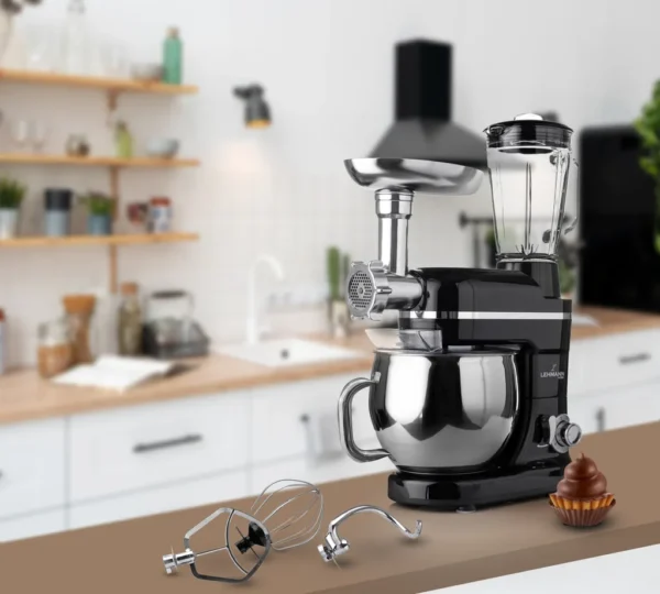 Lehmann Mastic, Planetarische Küchenmaschine, Fleischwolf, Mixer - 3 in 1, 1300 W, 6 Geschwindigkeiten, 5 l Schüssel, 7 kg – Image 5