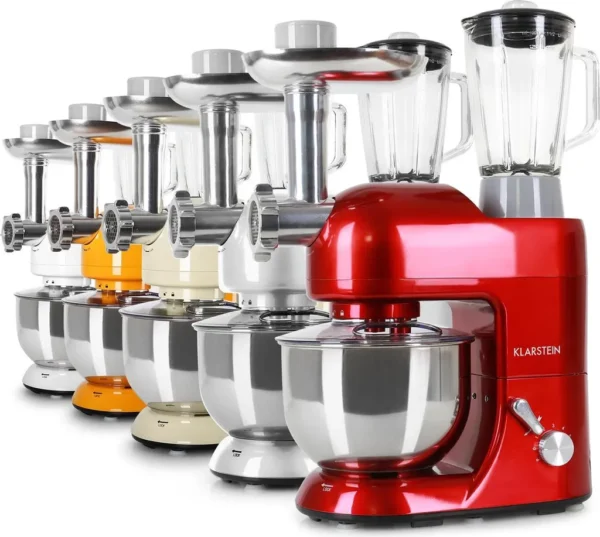 Klarstein Lucia Rossa Küchenmaschine Mixer (1200 Watt, 5 Liter Rührschüssel, Fleischwolf, Saftpresse ) – Image 10